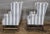 Gray Late 20th Century Pair Mahogany Chippendale Style Wing Chairs W Matching Footstools Gray Fabric For Sale - Image 8 of 8