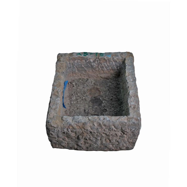 20" Inch Long Hand Chiseled Stone Trough 24-18 For Sale - Image 4 of 6