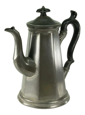 19th C. Lighthouse Pewter Coffee Pot Marked j.cutts Sheffield Uk