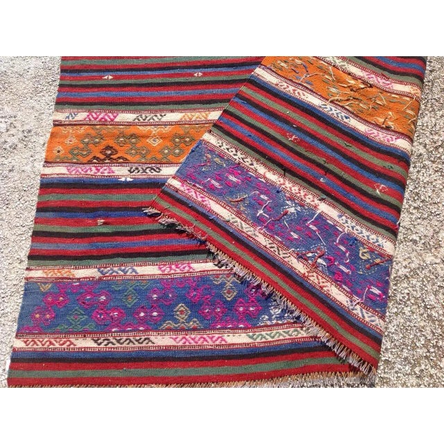 Textile Vintage Turkish Kilim Rug - 5′5″ × 9′4″ For Sale - Image 7 of 7