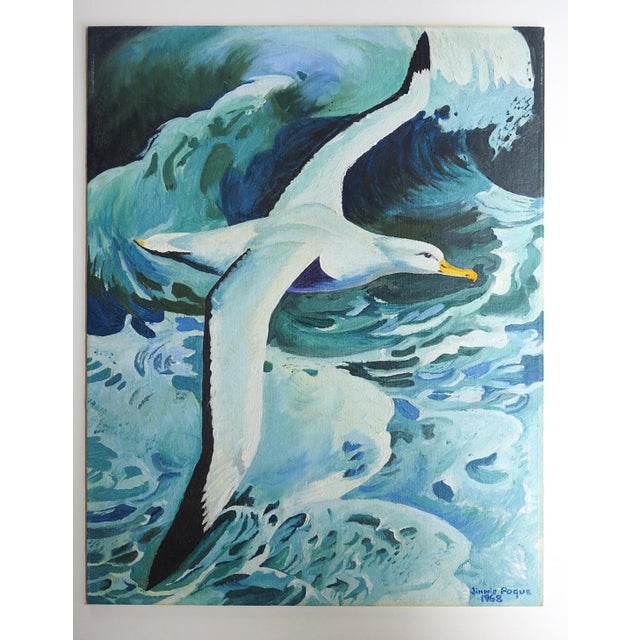 1960s 1968 Albatross at Sea Painting For Sale - Image 5 of 7