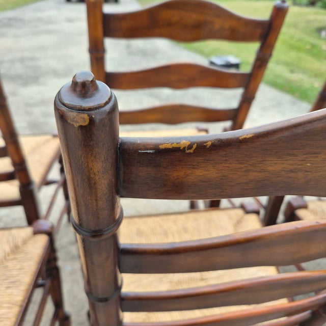 2019 Theodore Alexander Castle Bromwich Ladderback Rush Seat Dining Side Chairs, Set of 6 For Sale - Image 13 of 15