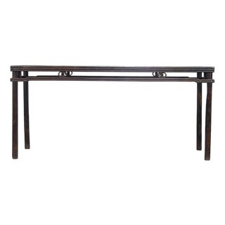 72" Long Antique Elm Console Table For Sale