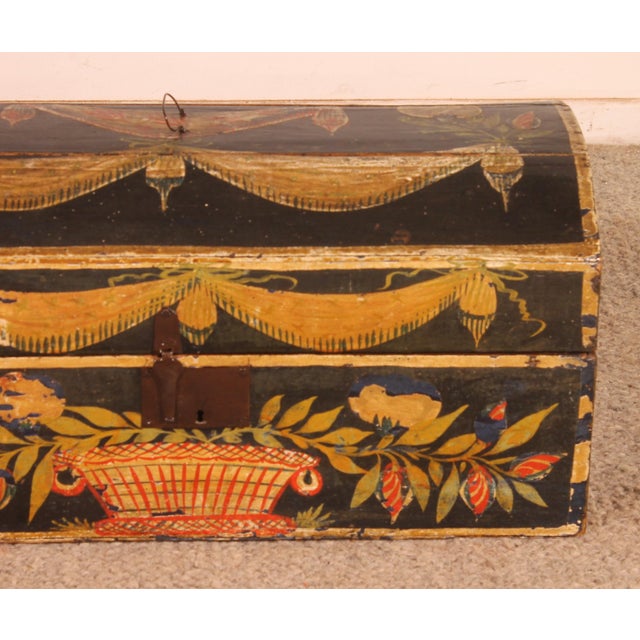 Norman Wedding Chest in Painted Wood, 1800s For Sale - Image 3 of 11
