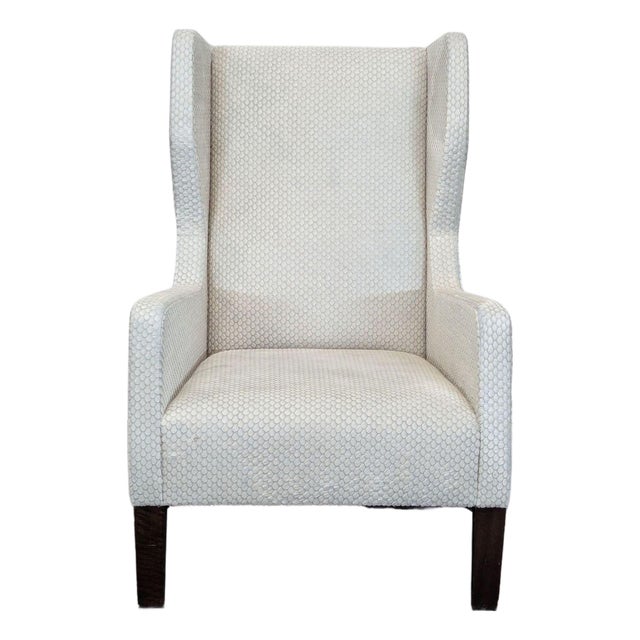 Holly Hunt Modern Darder Wingback Lounge Chair in “Black Magic” Upholstery For Sale