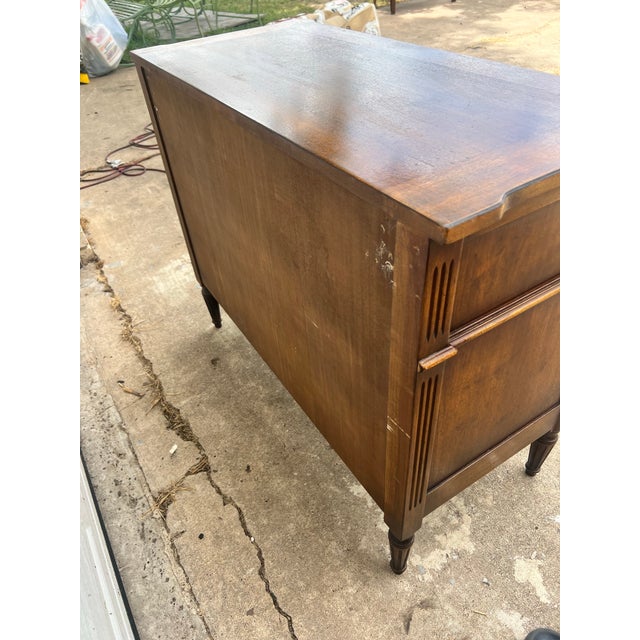 Bronze French 19th Century Louis XVI Solid Walnut Chest of Drawers For Sale - Image 8 of 12