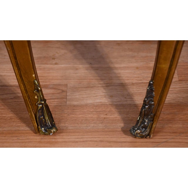 French 1940 French Style Gold Leaf Fruit Wood Nightstands Bedside Tables For Sale - Image 3 of 18