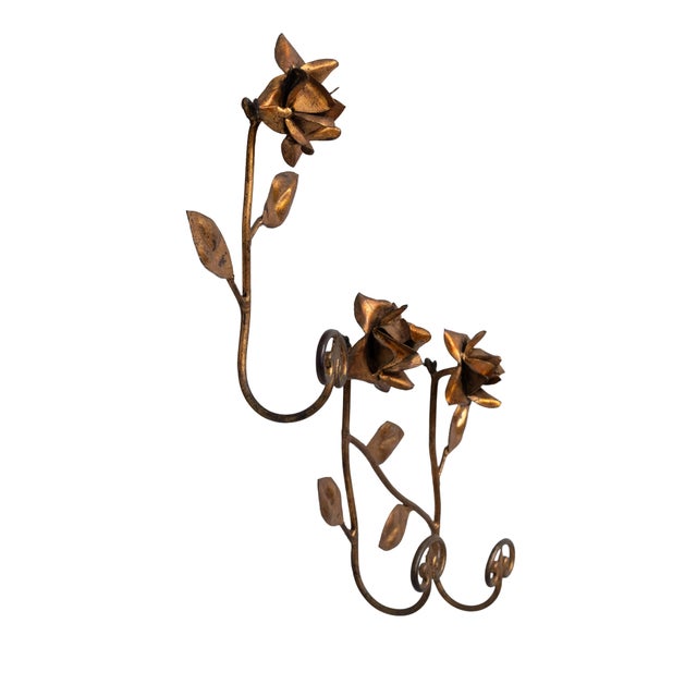 Hollywood Regency Gilded Metal Wall Coat Racks, France, 1950s, Set of 2 For Sale - Image 3 of 13