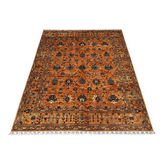 Rust Afghan Sultani Hand-Knotted Wool Rug - 9'8" X 8'1" For Sale
