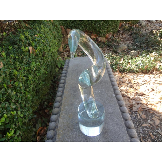 Transparent Vintage Abstract Modernist Glass Sculpture Signed d'Este Bruno For Sale - Image 8 of 11