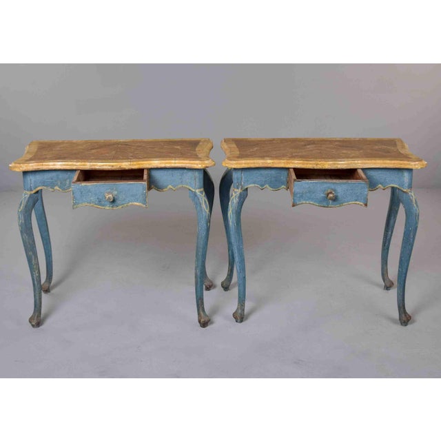 Italian Hand-Painted Side Tables, Circa 1850s - Pair For Sale In Detroit - Image 6 of 13
