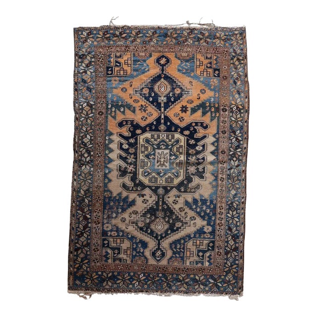 1900s, Handmade Antique Caucasian Shirvan Rug 4.1' X 6.2' For Sale