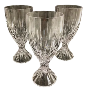 1990s Crystal Water Goblets - Set of 3