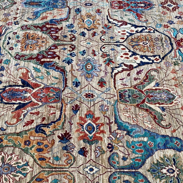 Camel Persian Khorassan Hand-Knotted Wool Rug - 7'9" X 9'9" For Sale - Image 10 of 16