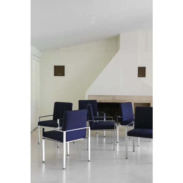 Mid-Century Modern 1960s Harvey Probber Style Flat Bar Dining Chairs- Set of 6 For Sale - Image 3 of 10