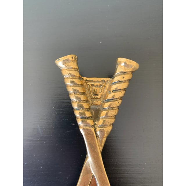 Vintage Cast Brass Double Tennis Racket Door Knocker For Sale - Image 4 of 7