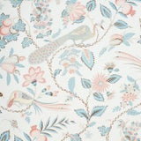 Schumacher Campagne Wallpaper in Peacock & Rouge , Sample For Sale