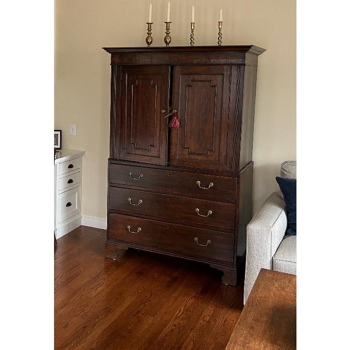 pp closet・ビンテージイタリアンジレ 18th-Century English George II Mahogany Linen Press, C. 1750