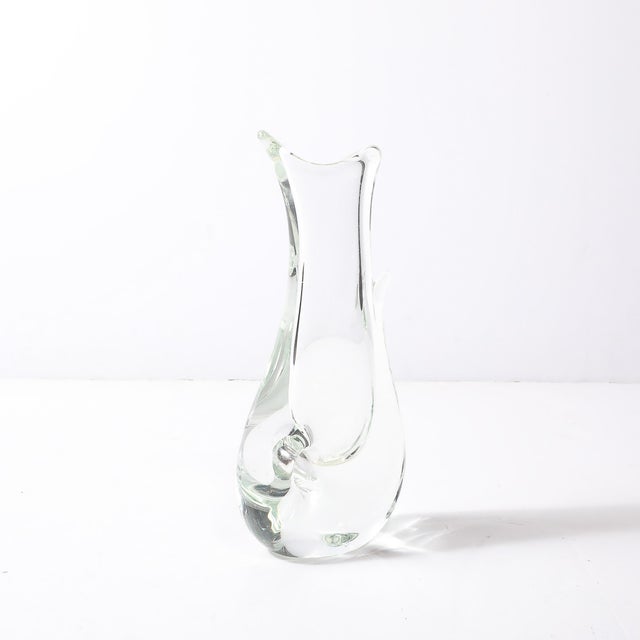 Glass Mid-Century Modern Sculptural Translucent Handblown Murano Vase by Licio Zanetti For Sale - Image 7 of 18