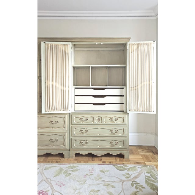 Mid 20th Century French Provincial Triple Armoire Wall Unit by Baker Furniture For Sale - Image 9 of 16