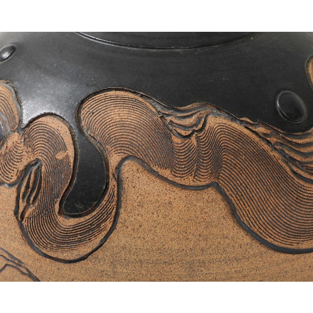 1980's "Signed" Studio Made Pottery Vase For Sale - Image 10 of 12