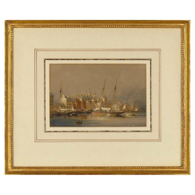 Nicholas Matthew Condy, The Harriet at Cherbourg, Early 19th Century, Watercolour For Sale