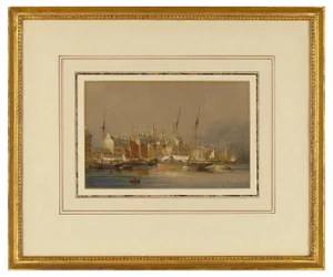 Nicholas Matthew Condy, The Harriet at Cherbourg, Early 19th Century, Watercolour