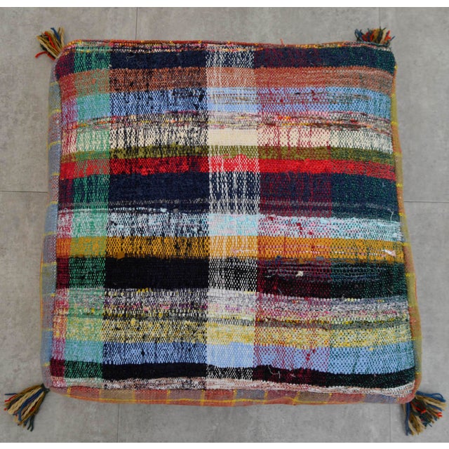 Turkish Hand Woven Kilim Sitting Cushion Rugrag Floor Pillow - 23? X 23? Chairish