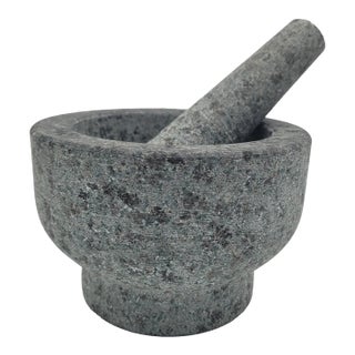 Late 20th Century Granite Mortar and Pestle-2-Piece Set For Sale