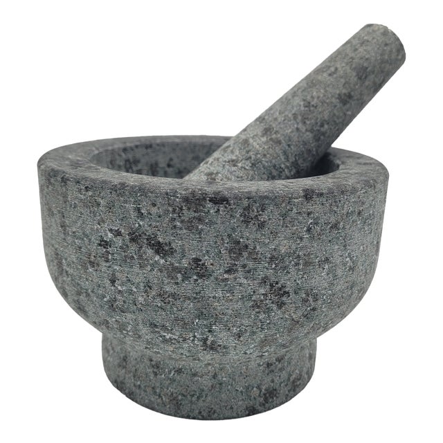 Late 20th Century Granite Mortar and Pestle-2-Piece Set For Sale
