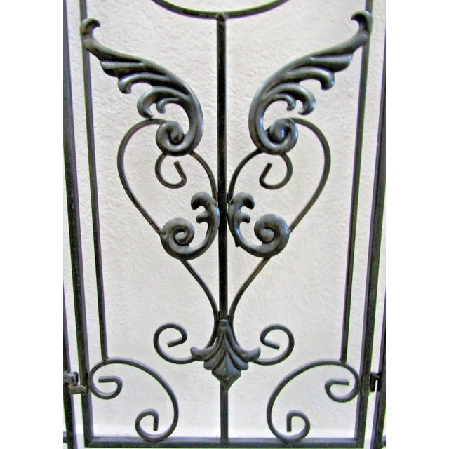 Black Vintage Regency Black Wrought Iron 3 Panel Room Divider For Sale - Image 8 of 15