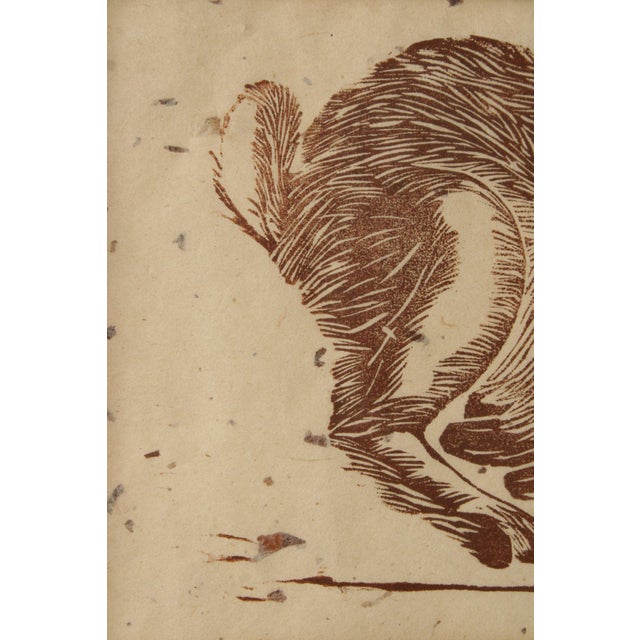 R. Freed Framed Linocut, Running Hare For Sale - Image 10 of 12