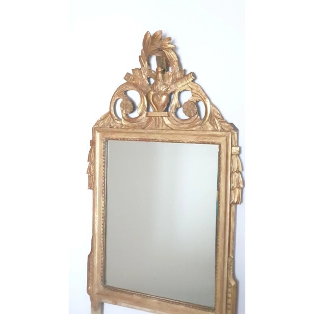 Louis XVI Style Gilded Mirror in Wood For Sale - Image 8 of 13