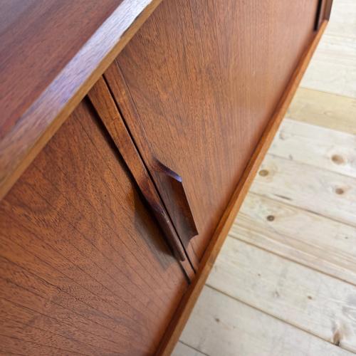 Mid-Century Scandinavian Teak Sideboard with Retractable Doors For Sale - Image 5 of 15