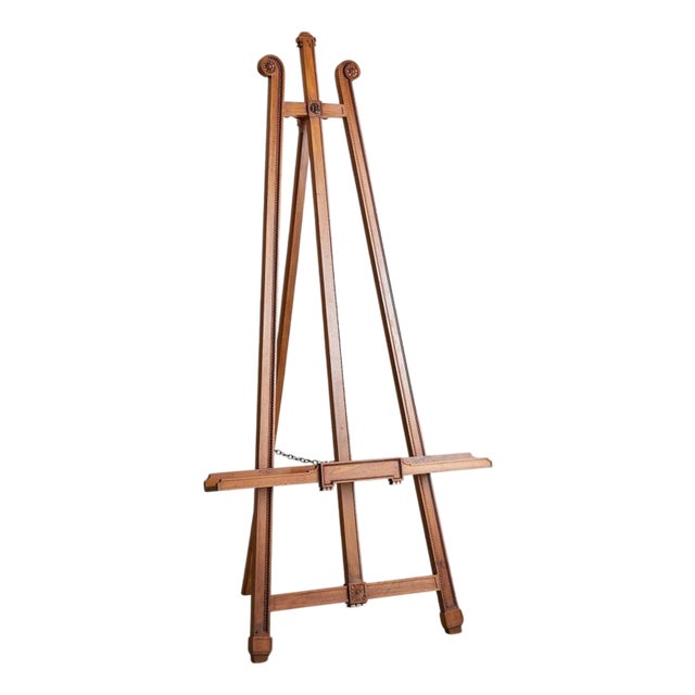 Monumental Antique French Wooden Easel For Sale