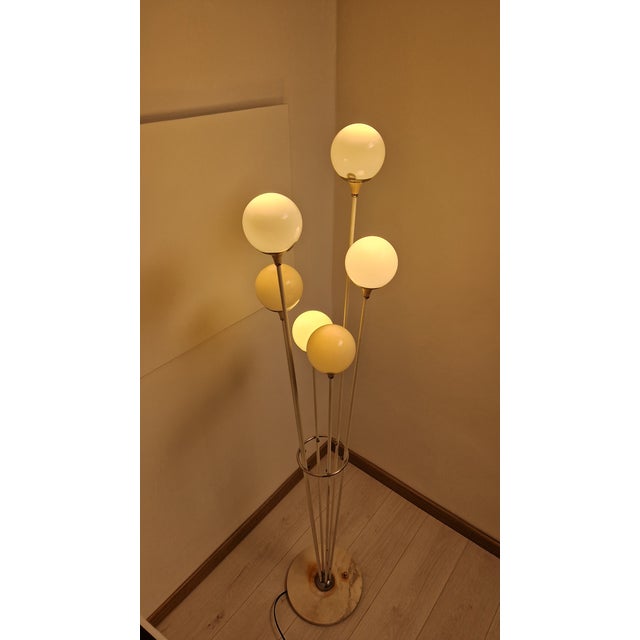 Vintage Alberello Floor Lamp in White and Chrome Iron from Stilnovo, 1980s For Sale - Image 11 of 14