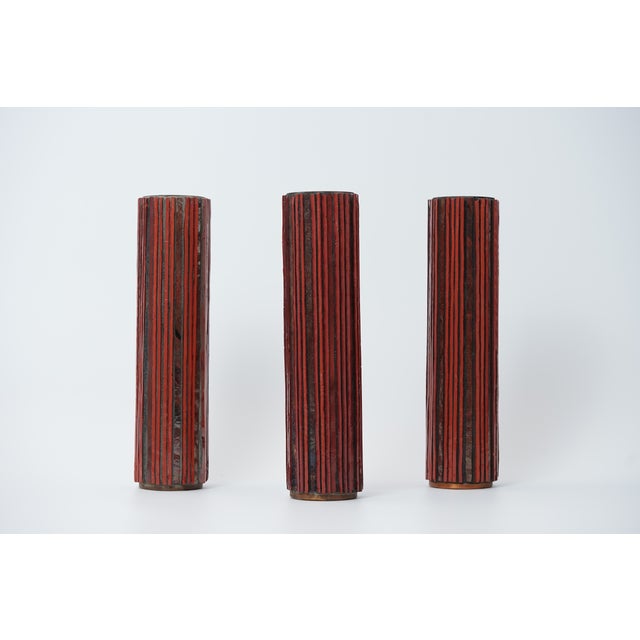 Mid-Century Modern Mid-Century Modern Pottery Mosaik Red Vases from Ritter, 1960s, Set of 3 For Sale - Image 3 of 16