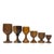 Mixed wooden goblets, group of 6. A gorgeous curated collection of small mixed brown wooden goblets from the mid-20th...