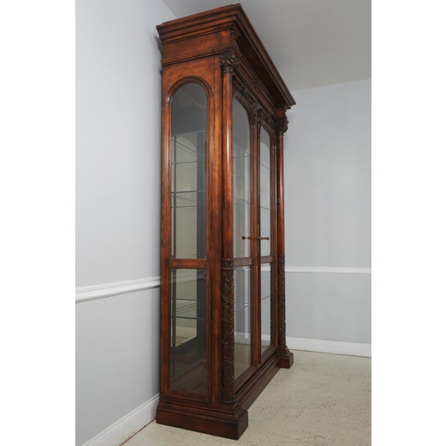 Age: Approx: 20 Years Old Details: Factory Distressed Beveled Glass High Quality Construction Large Impressive Cabinet...