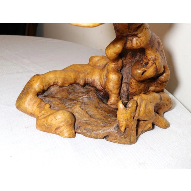 Antique Chinese Natural Root Burl Wooden Formation Figure Stand Sculpture Statue For Sale - Image 9 of 12