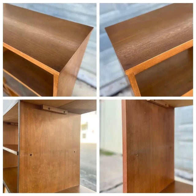 Mid Century Two-Sided Bookcase Étagère and Room Divider With Glass Display Shelf For Sale - Image 12 of 12