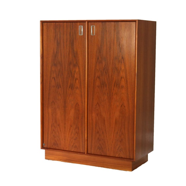 Mid 20th Century Mid Century Modern Danish Modern Teakwood Double Door Armoire 20thC For Sale - Image 5 of 17