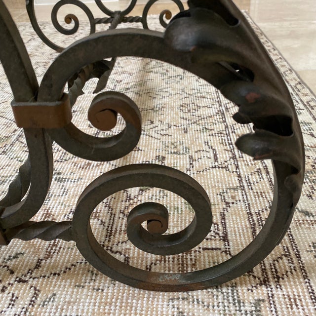 Mid 20th Century Wrought Iron and Glass Cocktail Table For Sale - Image 5 of 7