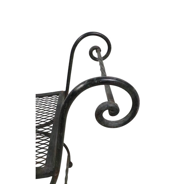 Mid 20th Century Hollywood Regency Wrought Iron Saddle Seat Bench For Sale - Image 11 of 13