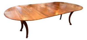 Mid 20th Century Neoclassical Oval Cherry Dining Table With Extension
