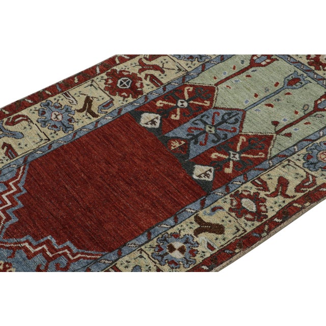 Rug & Kilim Rug & Kilim’s Tribal Style Runner Rug in Red With Mihrab and Floral Patterns For Sale - Image 4 of 7