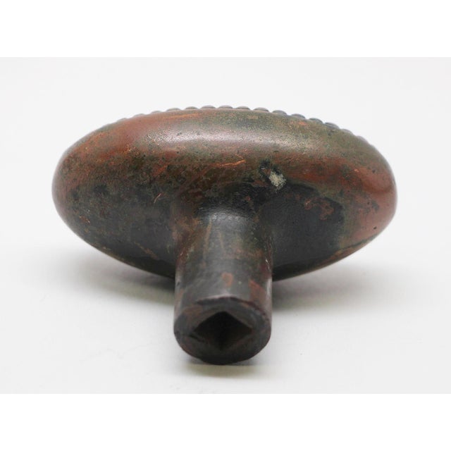 Antique Yale & Towne Louis XVI Isigny Oval Bronze Interior Door Knob For Sale - Image 4 of 4