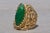 The Oildale: Vintage Yellow Gold Navette Jade Ring For Sale - Image 4 of 10