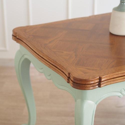 French Country Style Mint Green Dining Table with Inlaid Top, 1920s For Sale - Image 16 of 18