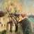 Impressionist Vintage Impressionist Village Scene Painting Signed 1940’s For Sale - Image 3 of 8